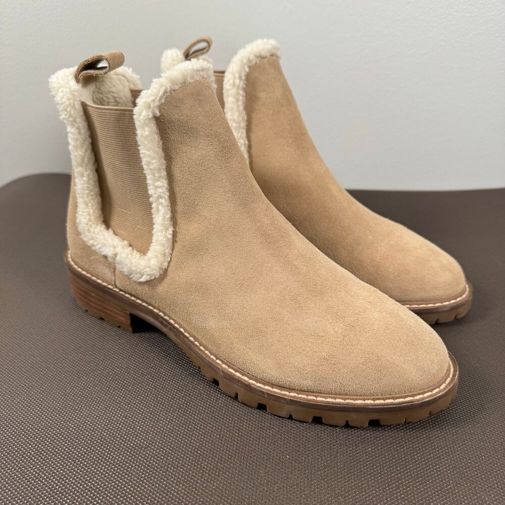 Steve Madden Women's Leopold Textile Fur Leather Pull On Chelsea Boots Size 10M - Picture 2 of 9